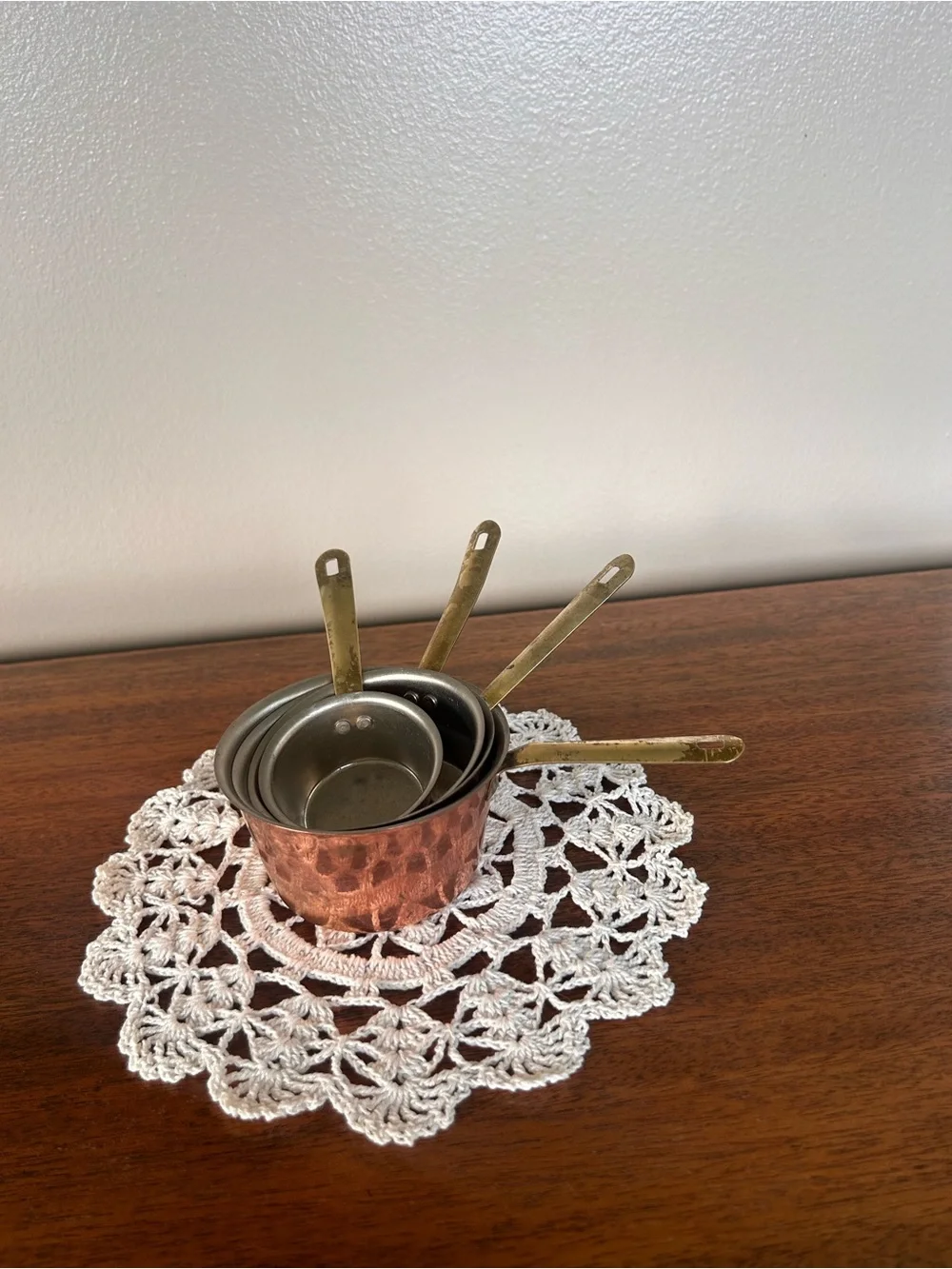 Vintage Copper Brass Measuring Cups Set of 4 Benjamin&Medwin Douro Made in Spain